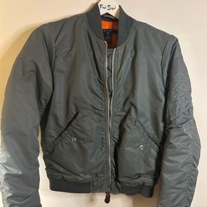 Marc Jacobs green bomber jacket with orange liner size small